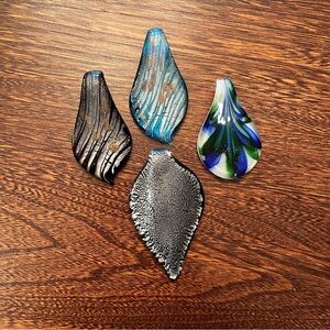 Artisan Glass Teardrop Pendants